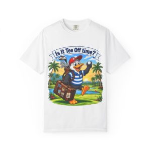 Golf Penguin T-Shirt — "Is It Tee Off Time?" Vintage Golf Cartoon Tee